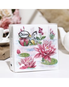 Салфетки бумажные Desna Design Лилии у озера 1 слоя 24x24 40 листов Art bouquet