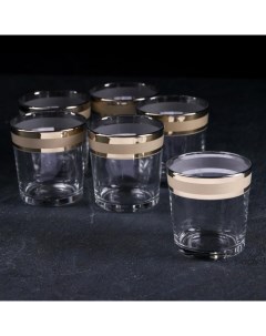 Набор стаканов Ring 250 мл с гравировкой и напылением 6 шт цвет напыления золотой Gidglass