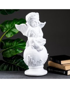 Фигура Ангел со скрипкой улыбчивый белый 26х21х46см Хорошие сувениры