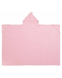 Накидка полотенце махровая розовая с капюшоном без вышивки 140 152 см Nat