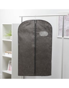 Чехол для одежды с окном 60x100 см спанбонд цвет серый Nobrand