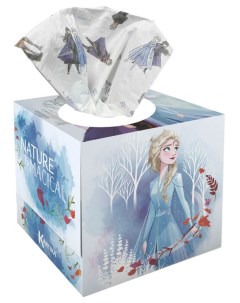 Салфетки бумажные выдергушки Frozen с рисунком Магия Природы 3 слоя 56 шт World cart