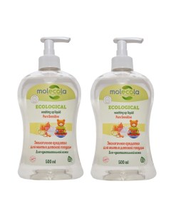 Экологичное средство для мытья детской посуды Pure Sensitive 500мл 2 шт Molecola