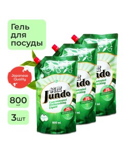 Концентрированный гель Green tea Mint д посуды и детских принадлежностей 800мл 3 шт Jundo