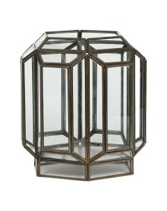 Подсвечник фонарь прозрачно бронзовый стекло металл 23 5 х 23 5 х 36 см P.m. overseas