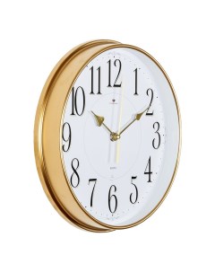 Часы круглые 29 см корпус золотой Классика Рубин