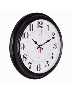 Часы круглые d 35 см рама черная Классика Рубин