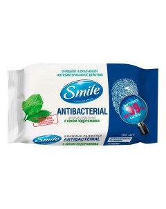 Влажные салфетки W Antibacterial с D пантенолом 60 шт Smile