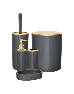 Набор аксессуаров для ванной комнаты черно золотой 5 предметов Ag concept