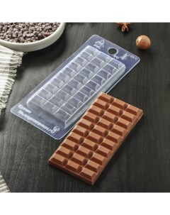 Форма для шоколада и конфет 7x15x1 см Шоколад тёмный цвет прозрачный Выдумщики