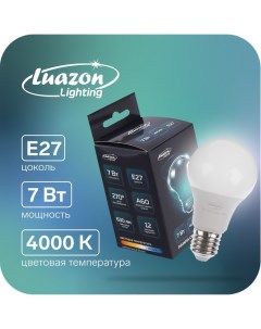 Лампа cветодиодная A60 7 Вт E27 630 Лм 4000 К дневной свет Luazon lighting
