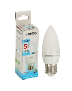 Лампа cветодиодная E27 C37 5 Вт 4000 К дневной свет Smartbuy
