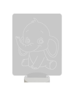 Ночник детский светильник настольный Слоник 3D светодиодный на батарейках Magic lady