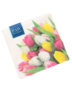 Салфетки бумажные Decor Collection Букет тюльпанов SDL121500 33х33 см 20 шт Paw