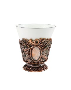 Чашка чайная Охотничья с медальоном медная КМ1253ЧШ06 Кольчугинский мельхиор