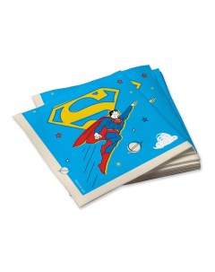 Бумажные салфетки Superman для праздника желтый лого 33х33 см 20 шт Nd play