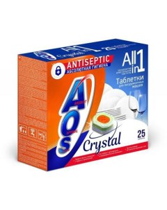 Таблетки для посудомоечных машин Crystal All in 1 25 шт Aos