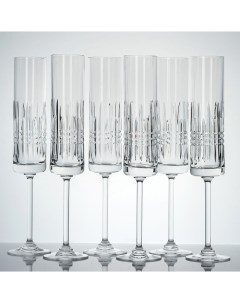 Бокалы для шампанского и игристых вин Неман хрустальные объем 120 мл набор 6 шт Неман стеклозавод