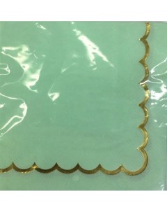 Салфетки бумажные двухслойные Золотая волна 33x33 см 12 штук цвет голубой Веселый хоровод