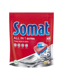 Таблетки для посудомоечных машин Сомат All in 1 extra 45шт Somat