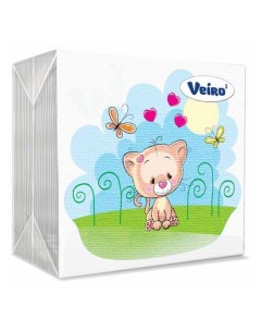 Салфетки бумажные однослойные 24 х 24 см 50 шт в ассортименте Veiro
