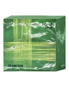 Салфетки бумажные двухслойные зеленые 33 х 33 см 25 шт Vitto