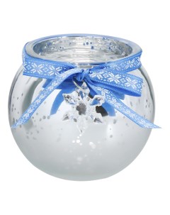 Подсвечник для чайной свечи со снежинкой стекло цвета в ассортименте Decoris