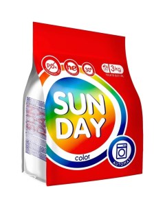 Стиральный порошок автомат 3кг Sunday для цветного 86213 Сонца