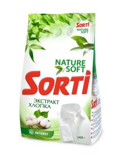 Стиральный порошок Nature Soft Экстракт хлопка для белого белья 2 4 кг Sorti