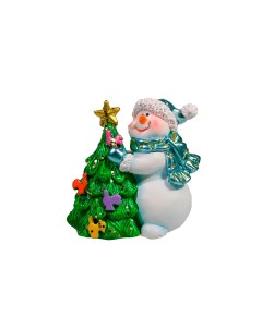 Декоративная фигура Снеговик и ёлка Hoff