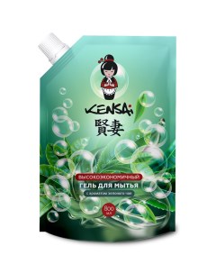 Гель для мытья посуды и детских принадлежностей зеленый чай мягкая упаковка 800 мл Kensai