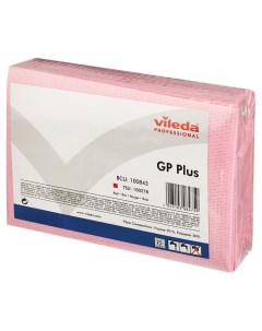 Салфетка хозяйственная универсальная gp plus красная 25 штук в упаковке Vileda