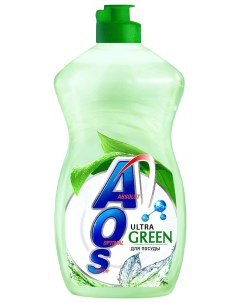 Средство для мытья посуды Ultra Green 450г Aos
