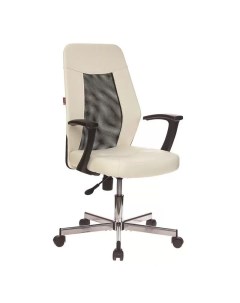 Кресло офисное 225 бежевое черное искусственная кожа сетка металл 979631 Easy chair