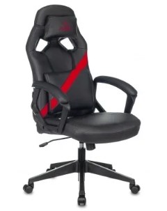 Игровое компьютерное кресло Zombie DRIVER черный красный искусственная кожа с под Бюрократ