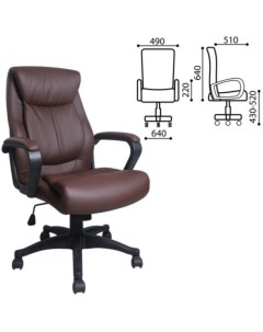 Кресло офисное Enter EX 511 экокожа коричневое Brabix