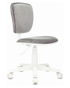 Кресло детское CH W204NX LT19 серый белый ткань микровельвет без подлокотников Бюрократ