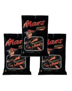 Шоколадные конфеты Minis Молочный шоколад Карамель Пакет 182 гр 3шт Mars