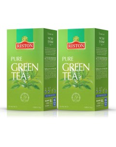Чай зеленый Pure Green Tea без добавок 25 пакетиков х 2 шт Riston
