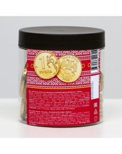 Шоколадные монеты рубль в банке 6 г 50 штук Nobrand