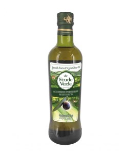 Масло оливковое Extra Virgin нерафинированное 500 мл в стеклянной бутылке Feudo verde