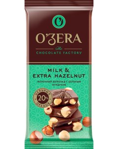 Шоколад O Zera Milk Extra and Hazelnut молочный с цельным фундуком 90 г O`zera