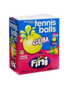 Жевательная резинка tennis balls с начинкой лимон лайм 5 г 200 штук Fini