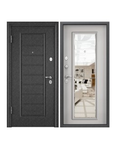 Дверь входная Torex для квартиры металлическая Delta PRO 860х2050 левый зеркало черный Torex стальные двери