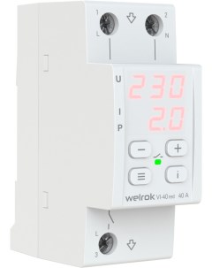 Реле контроля напряжения тока и мощности VI 40 red 40А двухмодульное Welrok