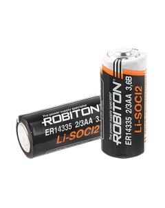Батарейка литий тионилхлоридная ER14335 2 3 AA Lithium 3 6В 3 6V 1600 мАч Robiton