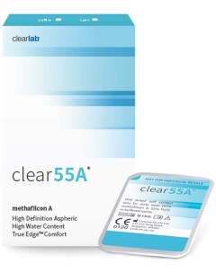 Контактные линзы Clear 55A 6 линз R 8 7 1 25 Clearlab