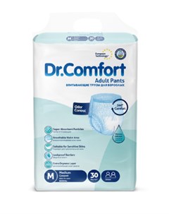 Подгузники трусики для взрослых р M талия 70 120 см 30 шт Dr. comfort