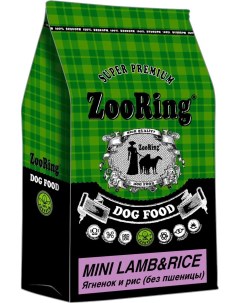 Сухой корм для собак Mini для мелких пород ягненок с рисом 2 кг Zooring