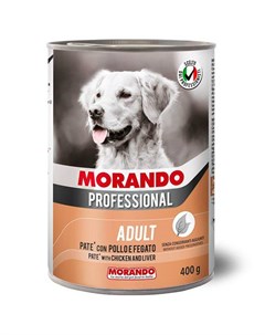 Влажный корм для собак Professional паштет с курицей и печенью 400 г Morando